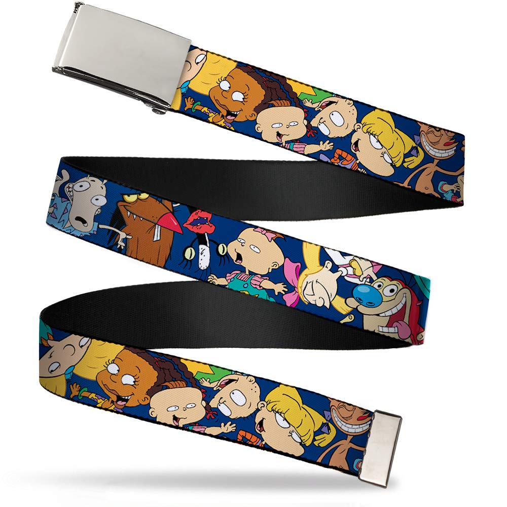 Nickelodeon Men's Buckle-Down Web Belt Nick 90's Rewind, Multicolor, 1.5" Wide-Fits up to 42" Pant Size, Multicolor, 1.5" Wide/Fits up to 42" Pant Size