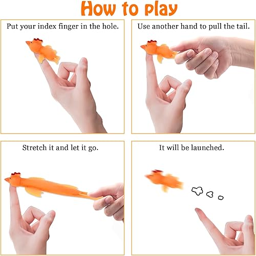 Miniatura 3 de Dshengoo 36 juguetes de animales de catapulta con dedo, elástico de goma para gatos, para festivales, recuerdos de fiesta, juegos voladores, Acción