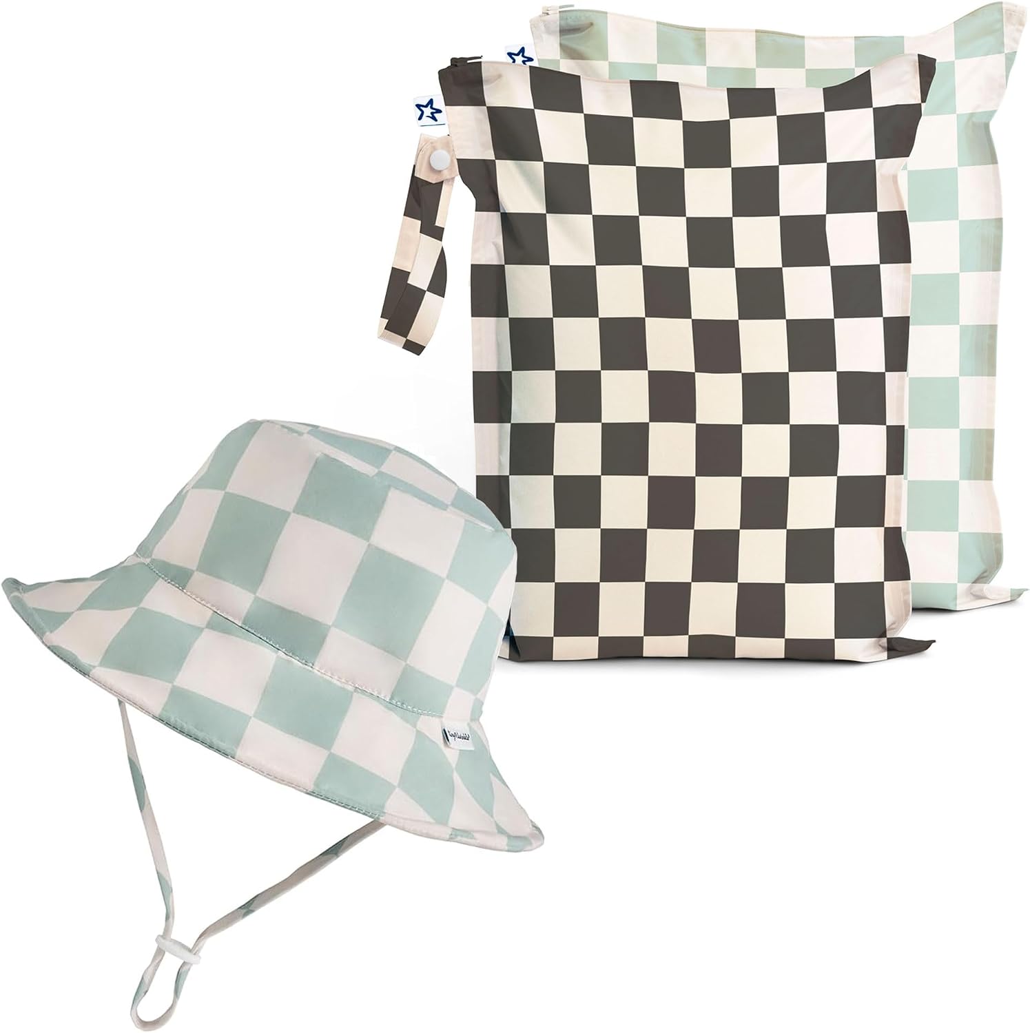 Tiny Twinkle Mess-proof Wet Bags and Sun Hat Bundle