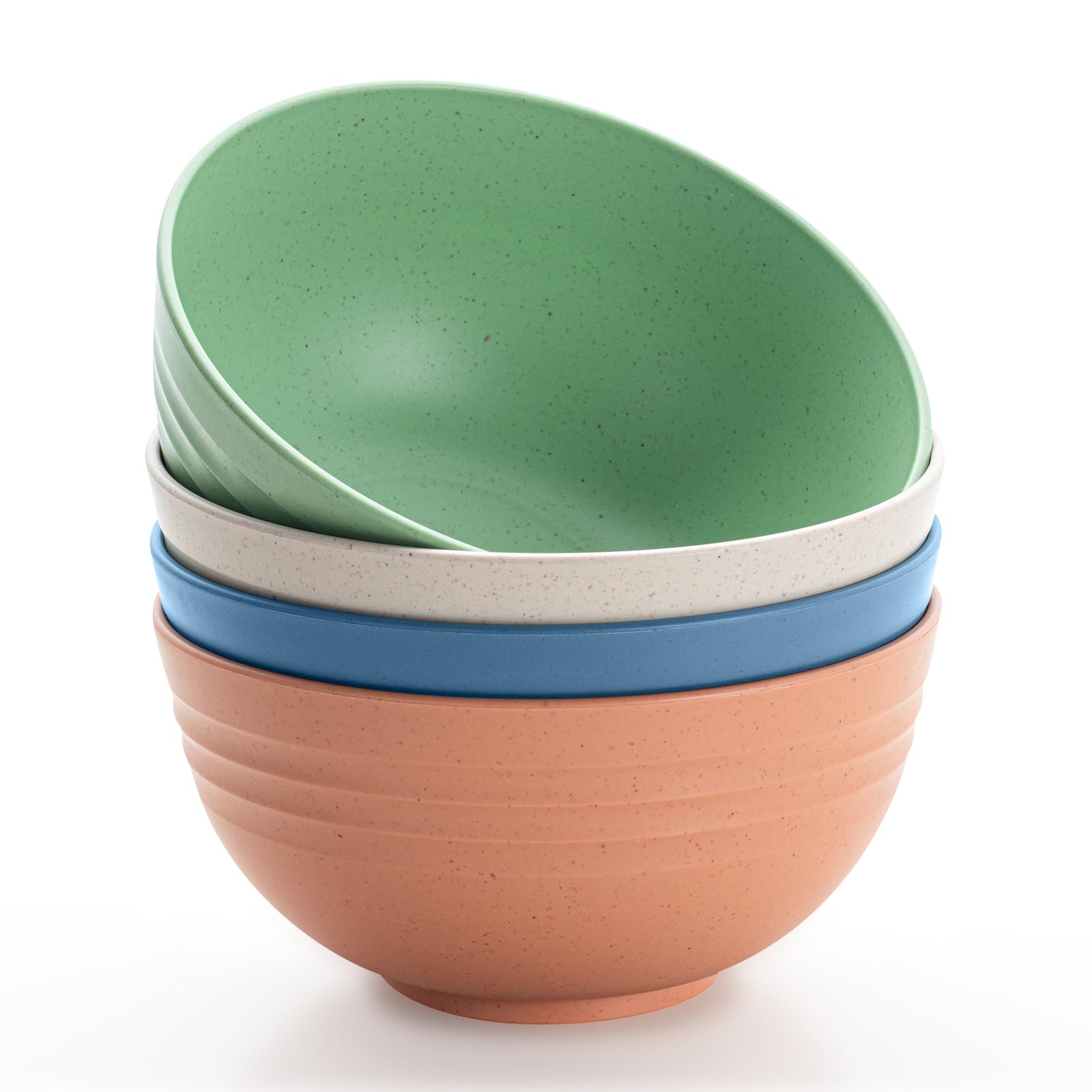 DyserbuyUnbreakable Cereal Bowls Set of 4, Lightweight Plastic Cereal Bowls, Dishwasher & Microwave Safe, Reusable Bowl for Rice Noodle Soup Snack Salad Fruit