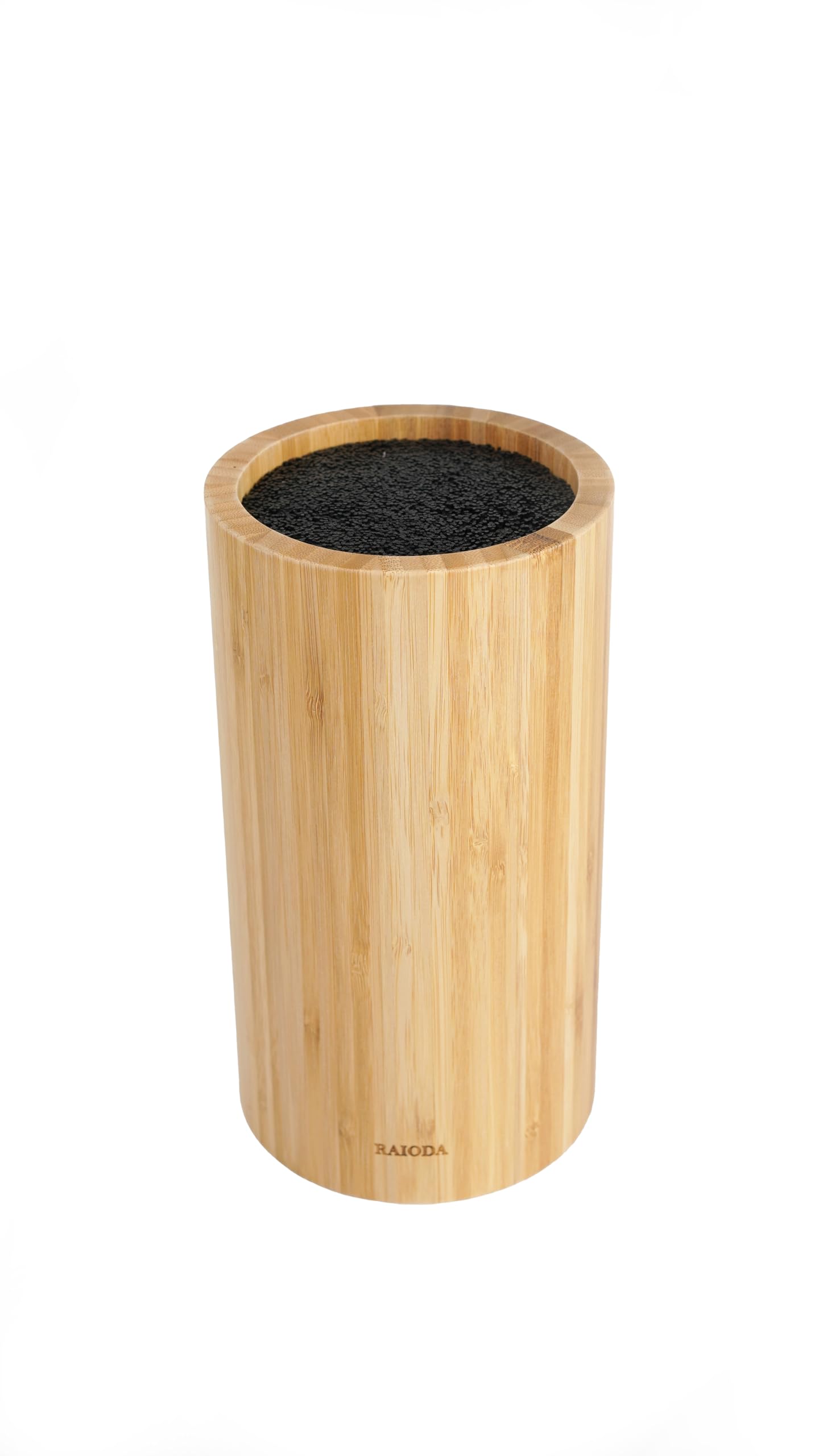 Ceppo Coltelli Universale in Bambù, Portacoltelli da Cucina Vuoto con Setole Amovibili, Design Elegante in Legno Naturale, Knife Block Holder, Sicuro e Facile da Pulire
