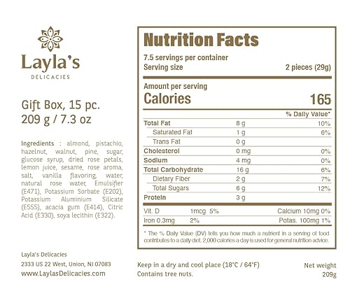 Miniatura 2 de Layla's Delicacies Mediterranean Treats Caja de regalo para Ramadán Mubarak  Pasteles de sabores a nuez mixtos saludables hechos a mano  Halal,