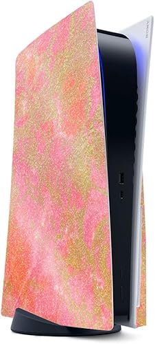 MightySkins - Skin brillante con purpurina compatible con PS5 Playstation 5 - Mármol tailandés Acabado de purpurina protector, duradero de alto