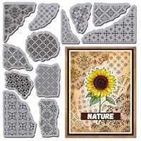 GLOBLELAND Fliesen Haftstempel Aus Gummi 8.7\X7\ Vintage Textur Mosaik Muster EVA Haftstempel Muster Ecken Hintergrund Stempelset Für Die Kartengestaltung Fotoalbum Dekor Dekoration DIY Scrapbooking