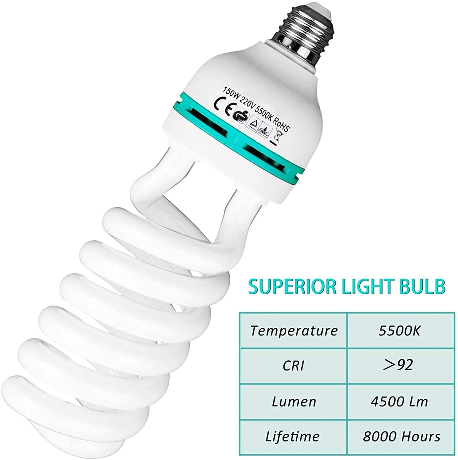 Kit di illuminazione continua per studio fotografico, kit di supporto Softbox con braccio da 150 W, supporto per borsa da studio, per riprese verticali, foto tutto in 1