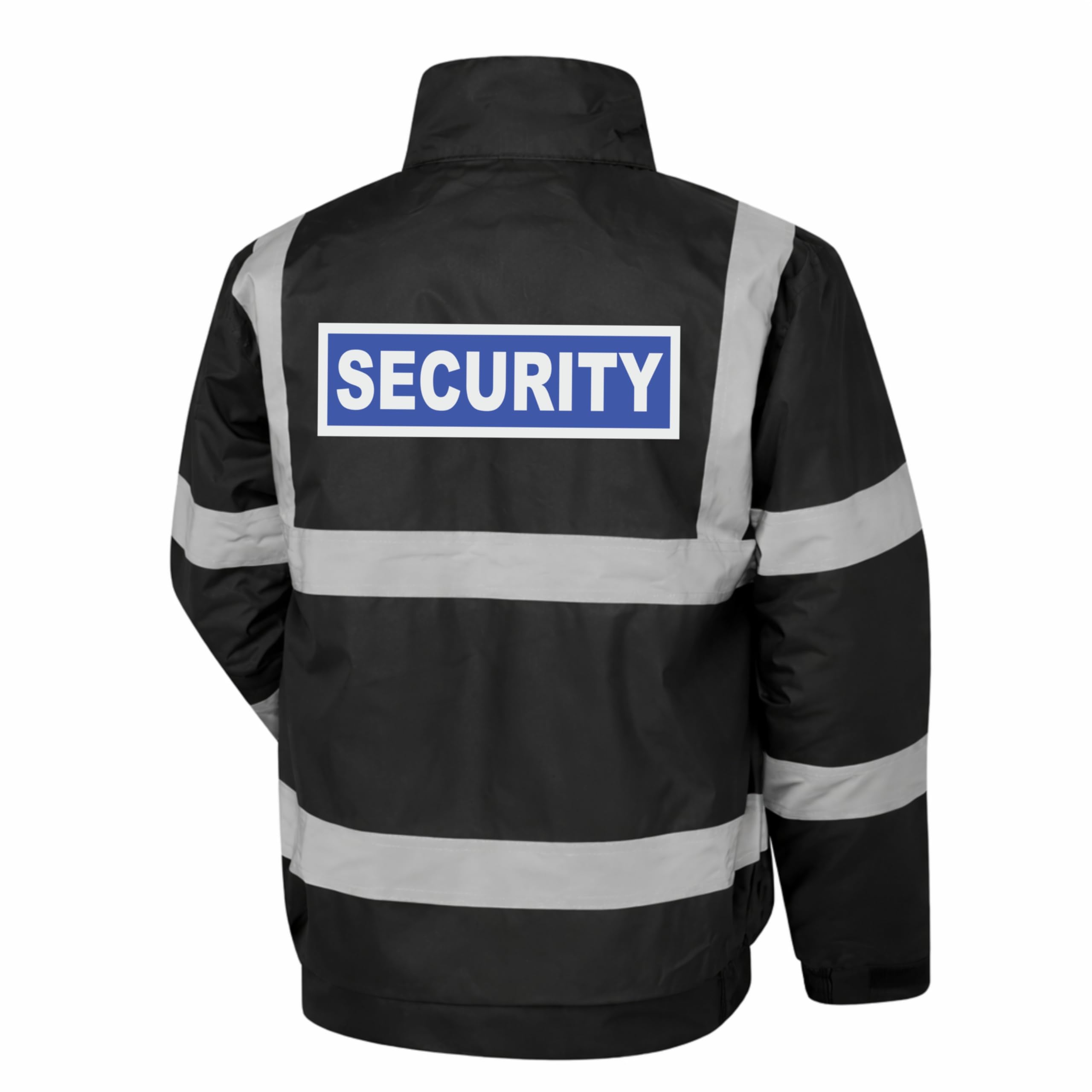 Security Badge Black Yoko Hi Vis Bomber Jacket Reflective, Waterproof, Work Wear Coat Security Officer, High Visibility, By Brook Hi Vis, XXXXLarge