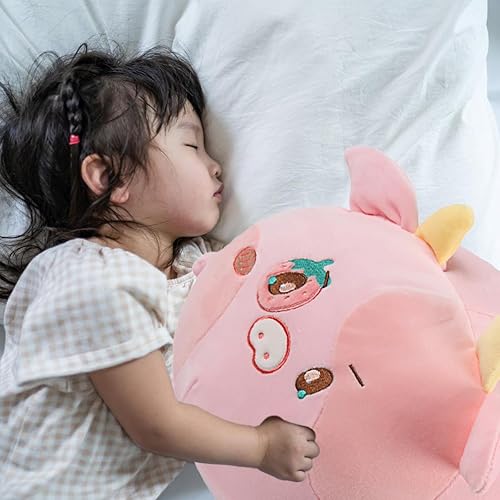 Miniatura 4 de ARELUX Almohada de peluche de vaca rosada, almohada de peluche de animal de peluche, lindo juguete de peluche para acurrucarse, almohada Kawaii