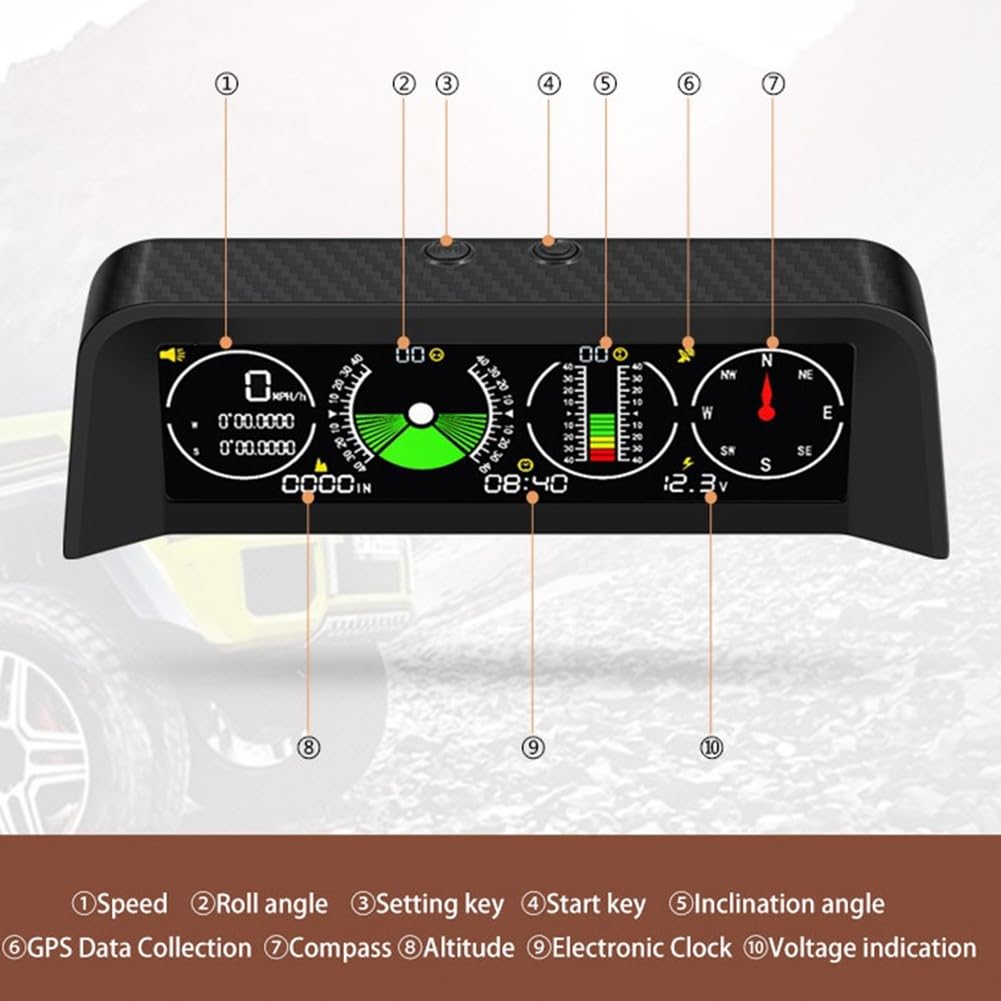 X90 Car Electronic Digital GPS VelocíMetro Head-Up Display Medidor de InclinacióN AltíMetro BrúJula Equilibrador de InclinacióN de de AutomóVil