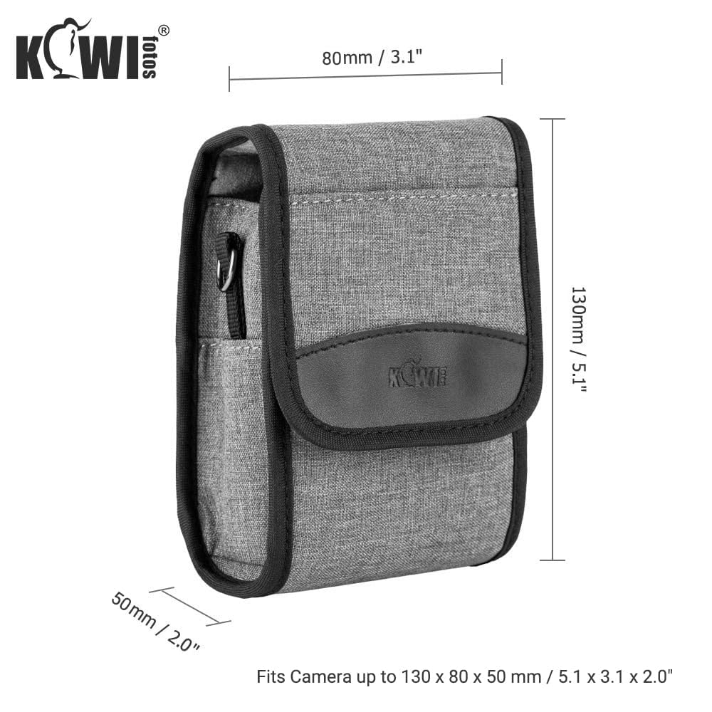 Kiwifotos Custodia Compatta per Fotocamera Digitale Sony ZV-1II ZV-1F ZV-1 RX100 Serie, Ricoh GR GRII GRIII, GRIIIx HDF GRIV, Olympus TG7 TG6 TG5 TG4 et SX740 G7X G5XII - Grigio (13 x 8,0 x 5,0cm)