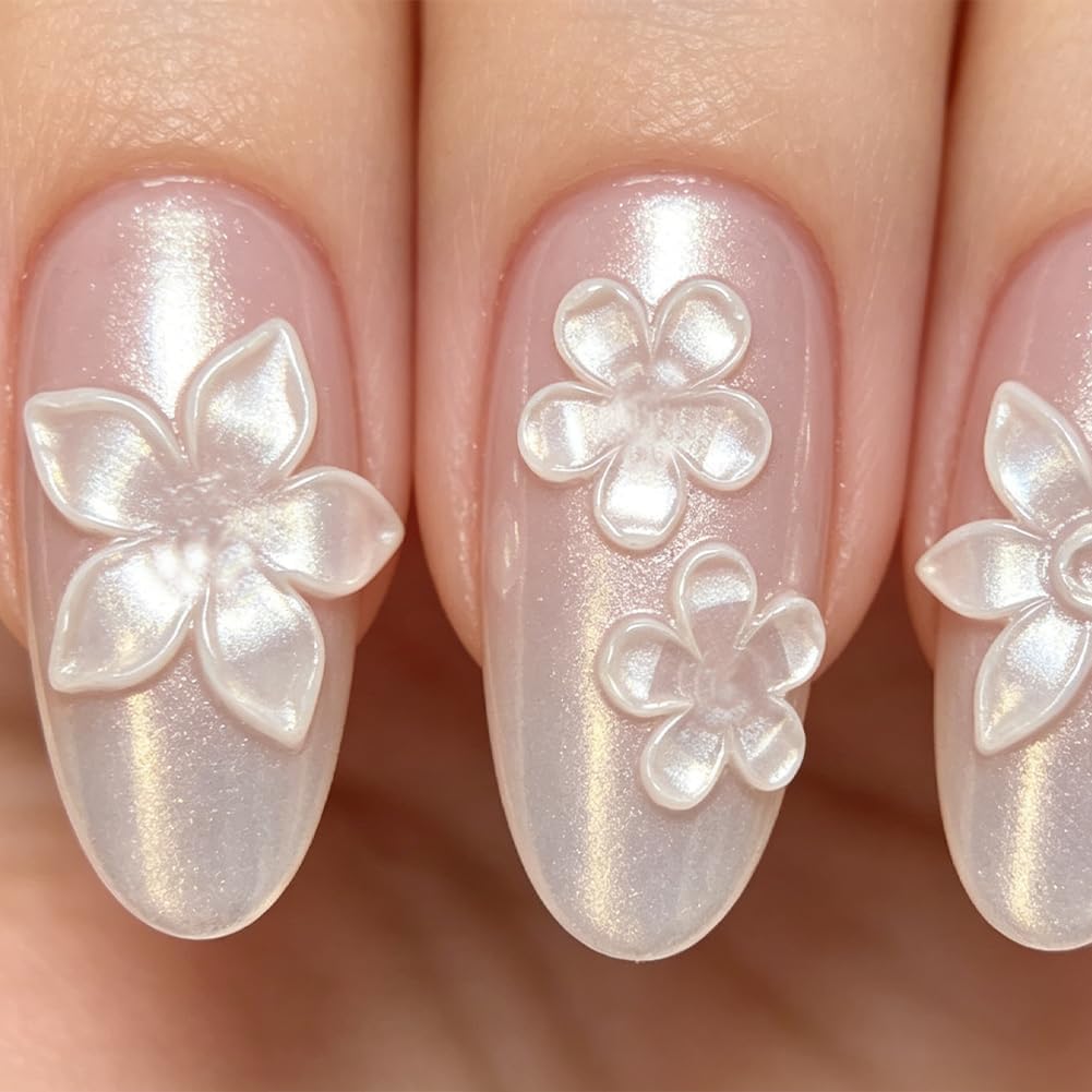 12PCS 3D Small Flower Silicone Nail Molds, Floral Gel Nail Art Carving Templates, Spring Summer Manicure DIY Decoration Tools