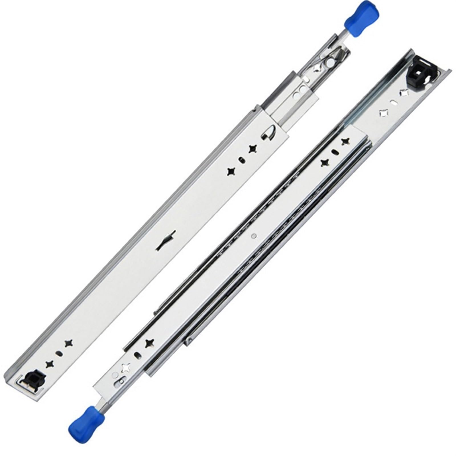 10" - 50" Drawer Runners with Lock Ball Bearing Three Fold Full Extension Heavy Duty Slide 53mm Wide Rail Hardware Suitable for Drawers and cabinets(30inch (750mm))