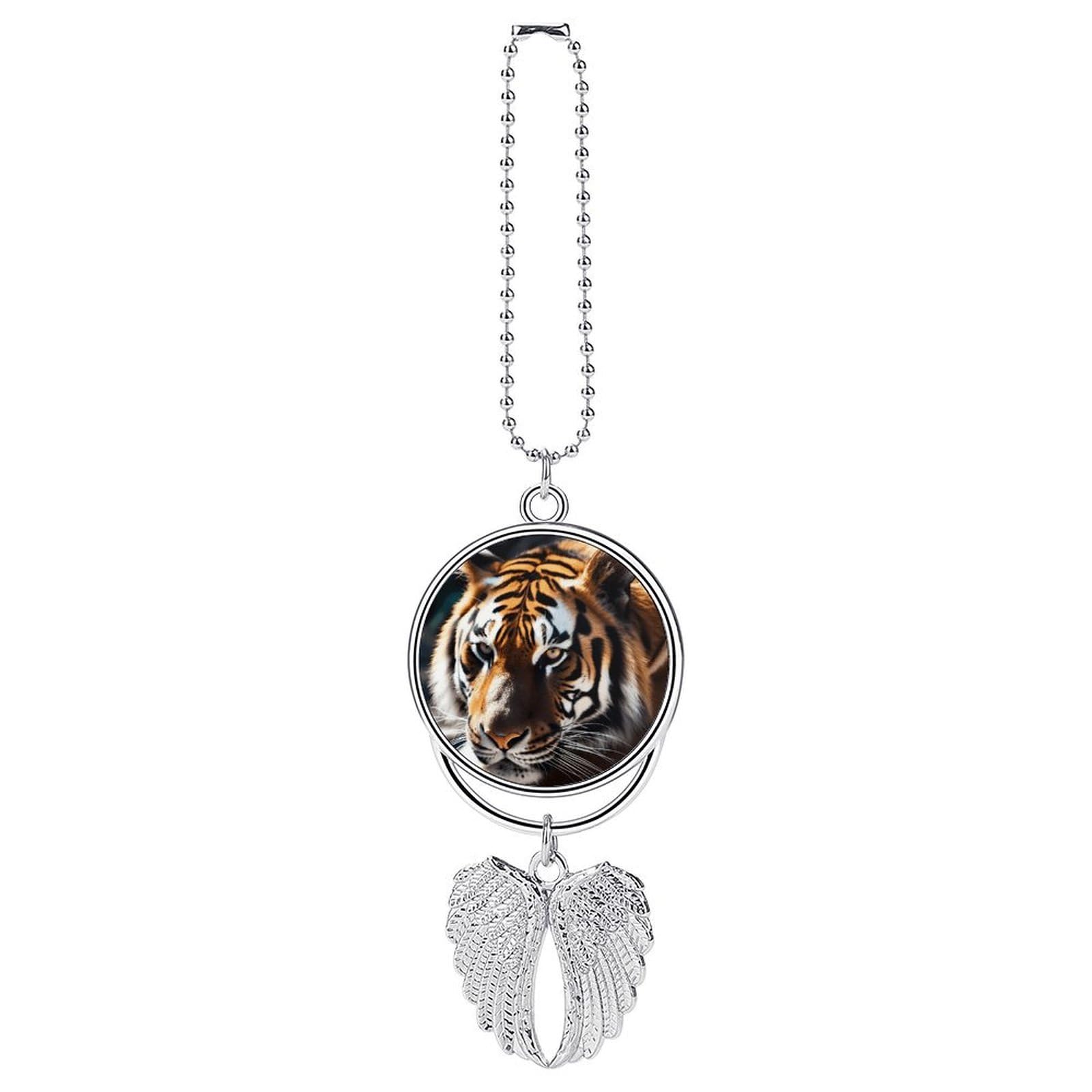 Wild Animal Tiger Car Charm Alloy Car Rear View Mirrors Hanging Ornaments Stylish Car Pendant Funny Auto Hanging Accessories Car Hanging Ornaments Gift for Women Men