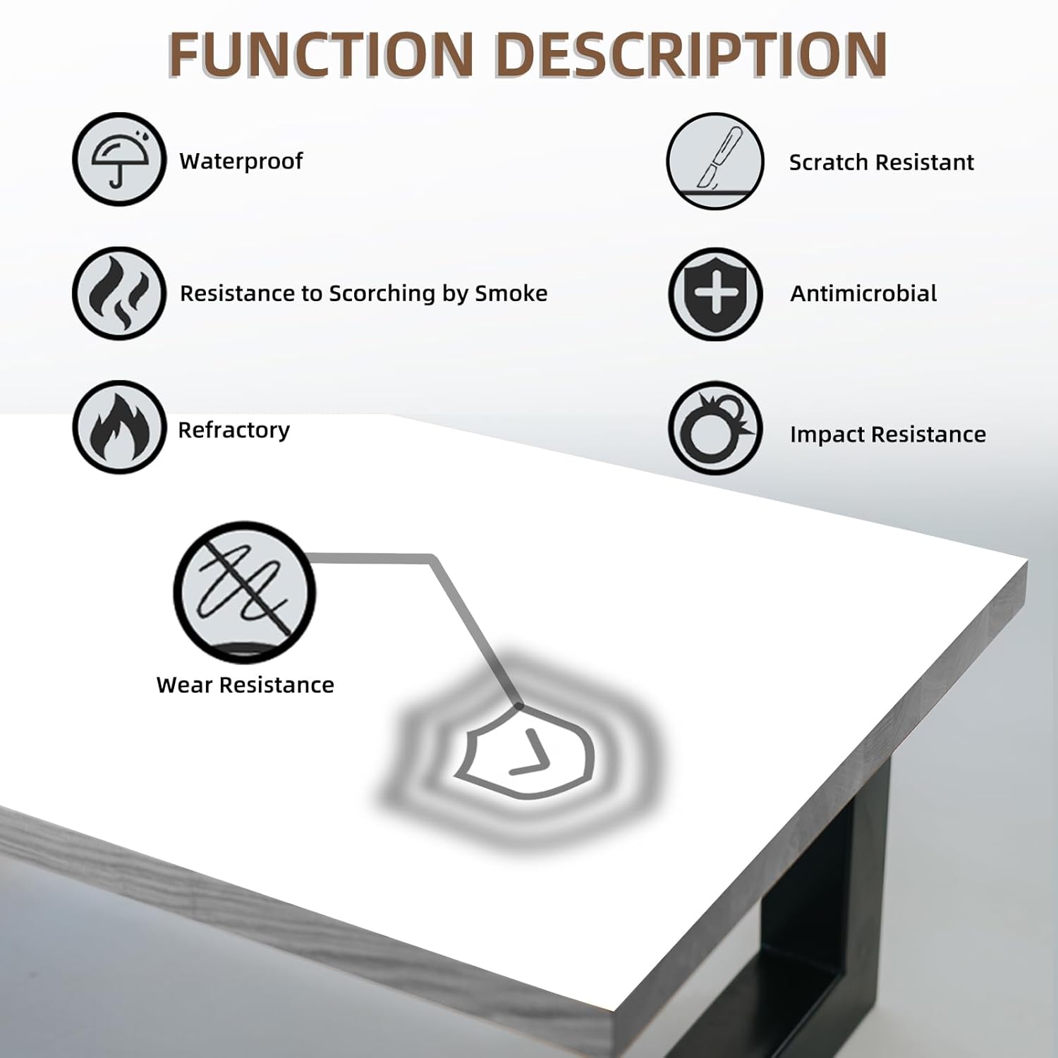 White Wood Veneer, Luxury Design 24" x 48" Non Glued Flexible Durable PVC Wood Gloss White Veneer Sheets for DIY Table Cabinet Furniture