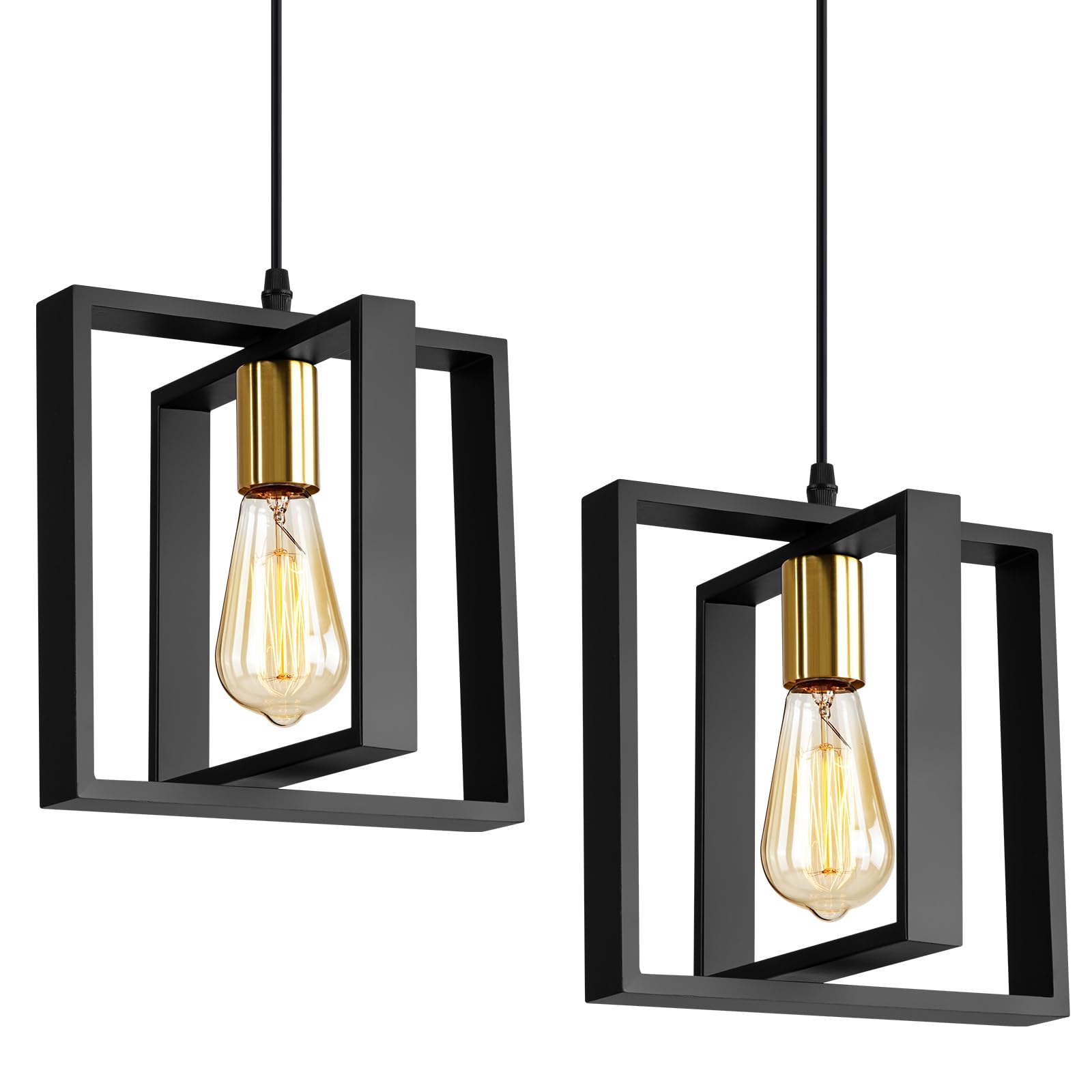 Photo 1 of 9MMML Black Pendant Lights (Set of 2)