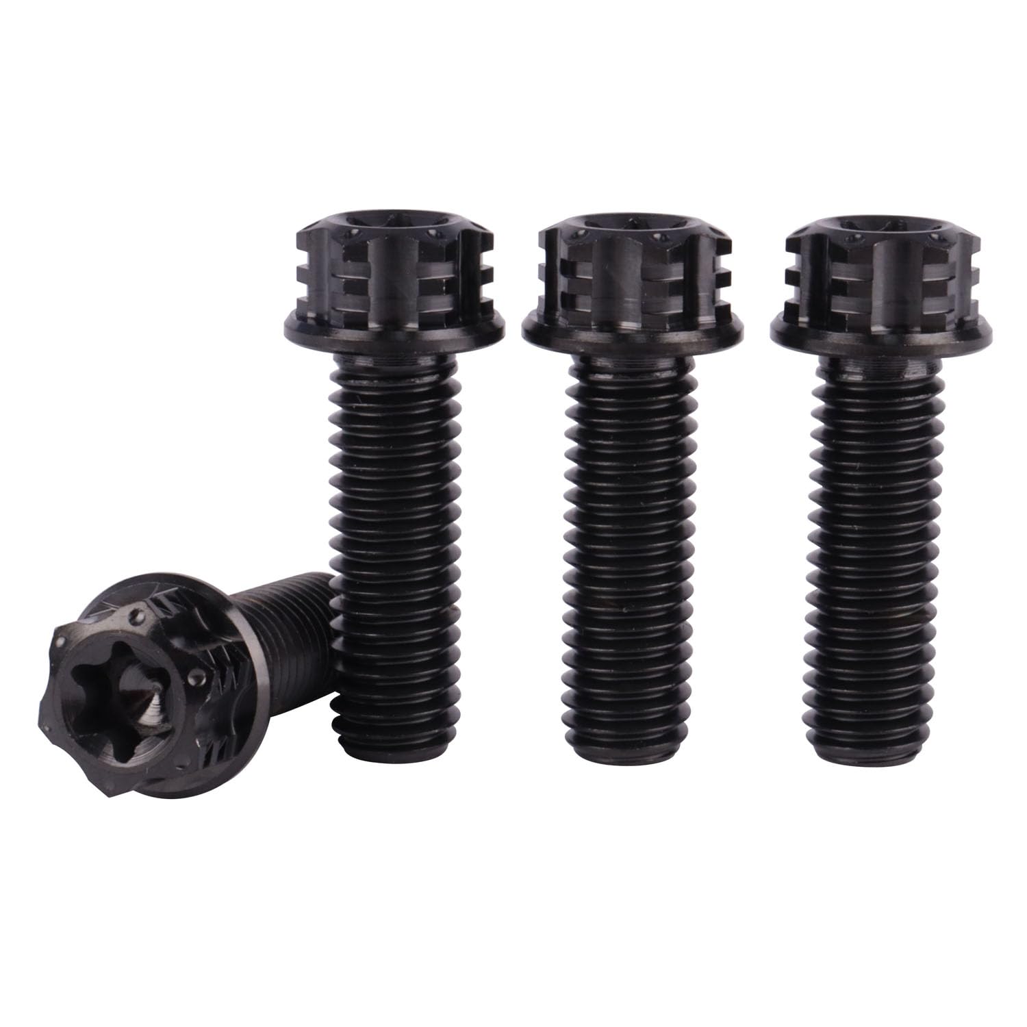 4Pcs Titanium Bolt Flange Torx Head M8 M10 x 20 25 30mm Screw Bolt for Motorcycle Car Modifications (Gold, M10x30mm Pitch 1.25)
