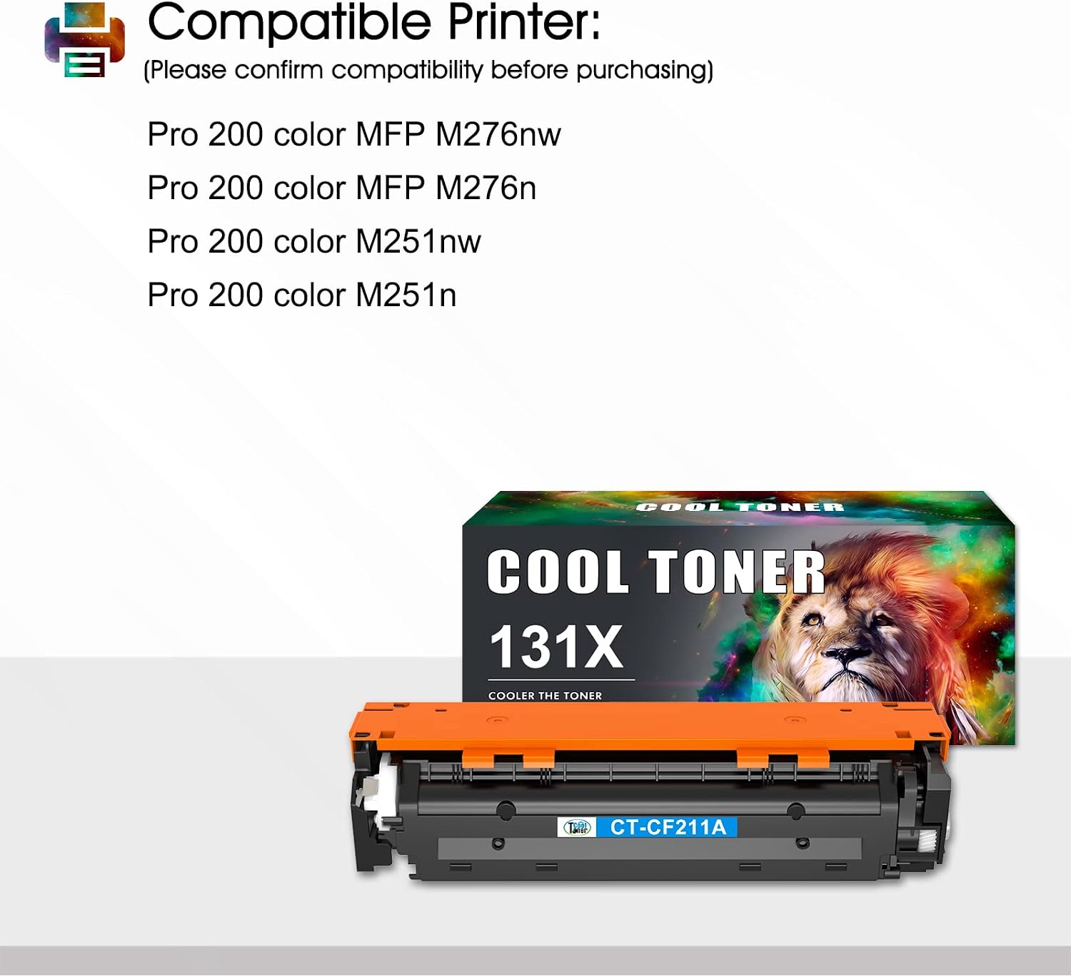 Cool Toner Compatible 131A Toner Cartridge Replacement for HP 131X Pro 200 Color M251nw MFP M276nw M276n M251n CF210X CF210A CF211A CF212A CF213A Printer (Black Cyan Yellow Magenta, 5-Pack)