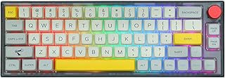 EPOMAKER TH66 Pro 65% Hot Swappable RGB 2.4Ghz/Bluetooth 5.0/Wired Mechanical Gaming Keyboard with MDA PBT Keycaps, Knob Control for Mac/Win/PS4/PS5 (Black Case, Gateron Pro Red)