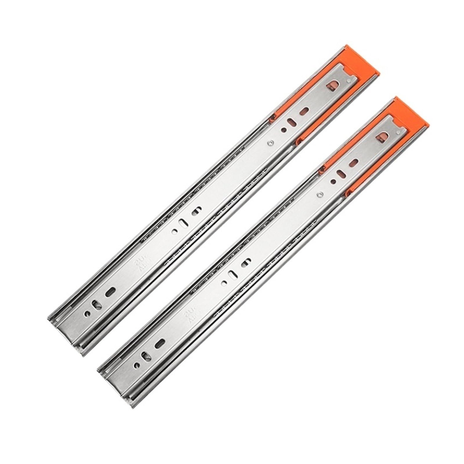 Drawer Slides，1pair Stainless Steel Full Extension Slides Side Mount Ball Bearing Metal Rails Track Guide Glides Runners Heavy 100 Lbs(Buffer 20inch 50cm)(Buffer 18inch 45cm)