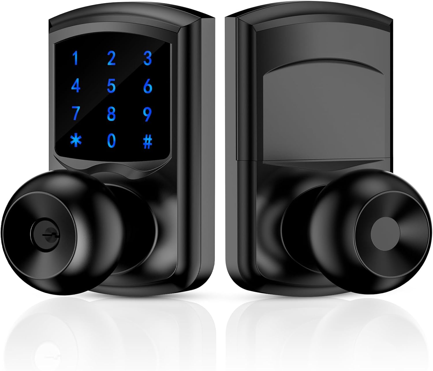 HIDALIFE Keyless Entry Door Lock, Keypad Door Lock with Handle, Touchscreen Digital Lock, Anti-peep Password, Auto-Lock, Easy Install for Front Door, Office, Apartment-Matte Black