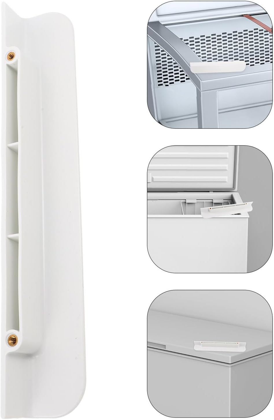VALICLUD Freezer Door Handle Replacement with Screws 170mm Hole Spacing Fridge Handle Repair Part for Freezer and Refrigerator Doors Universal Installation Accessory