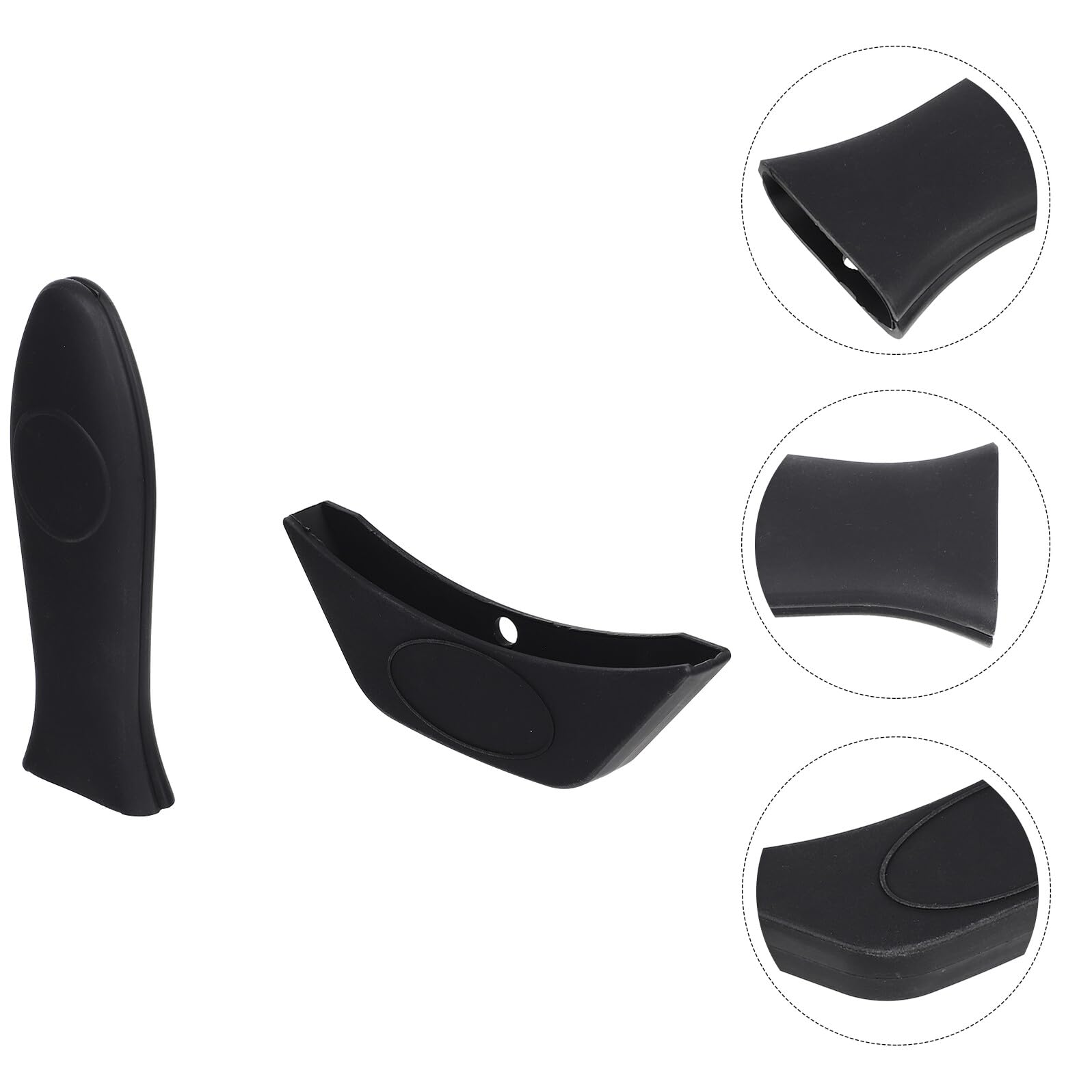 Juego de 3 Fundas para Mango de Olla Caliente de Silicona Gruesa Negra Antideslizante y Resistente al Calor para Sartenes de Hierro Fundido Wok y Cacerolas Protección Térmica