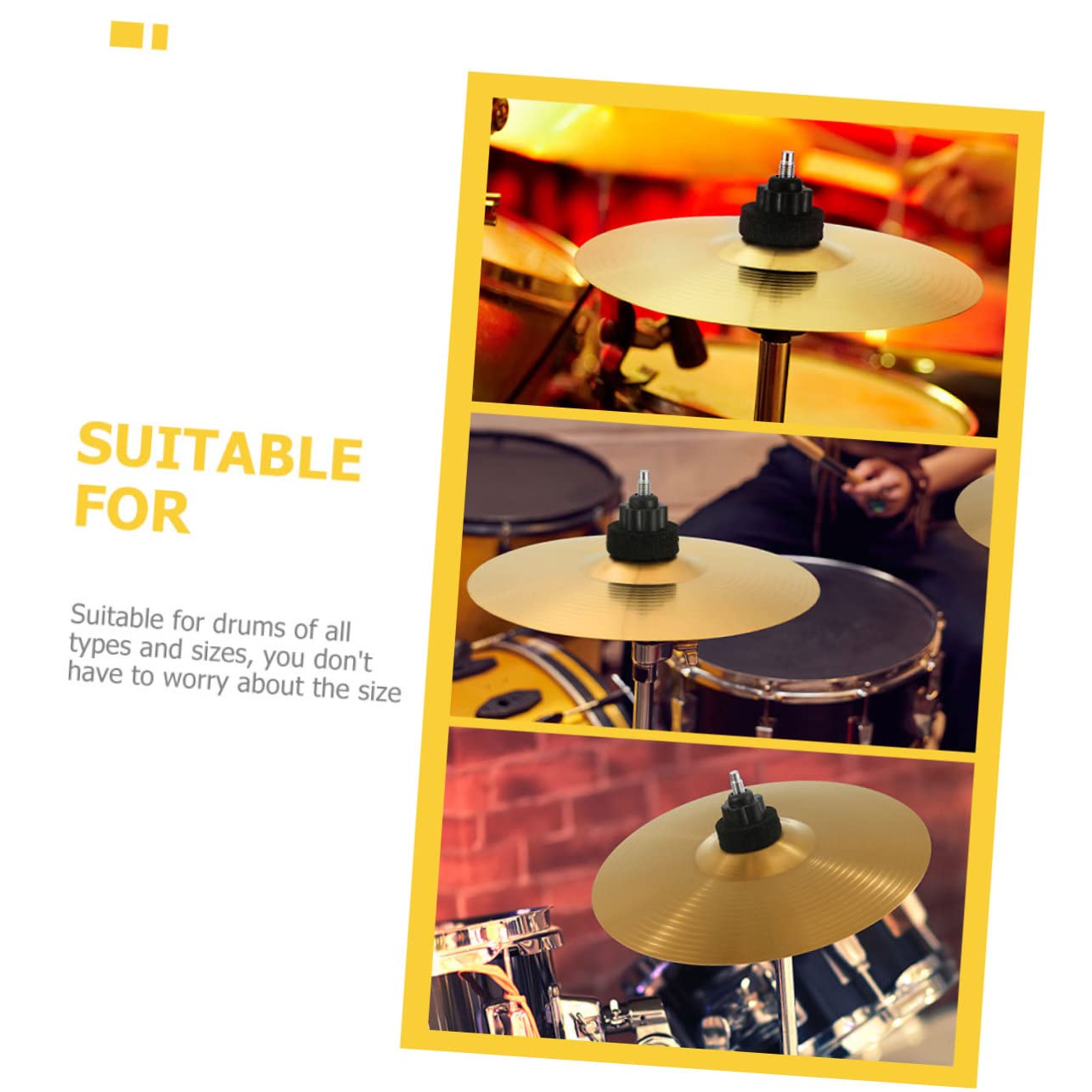 SUPVOX 2Pcs Brass Drum Cymbals for Jazz Drum Kits Lightweight Cymbals Durable Fadeless Compatible with Easy to Install