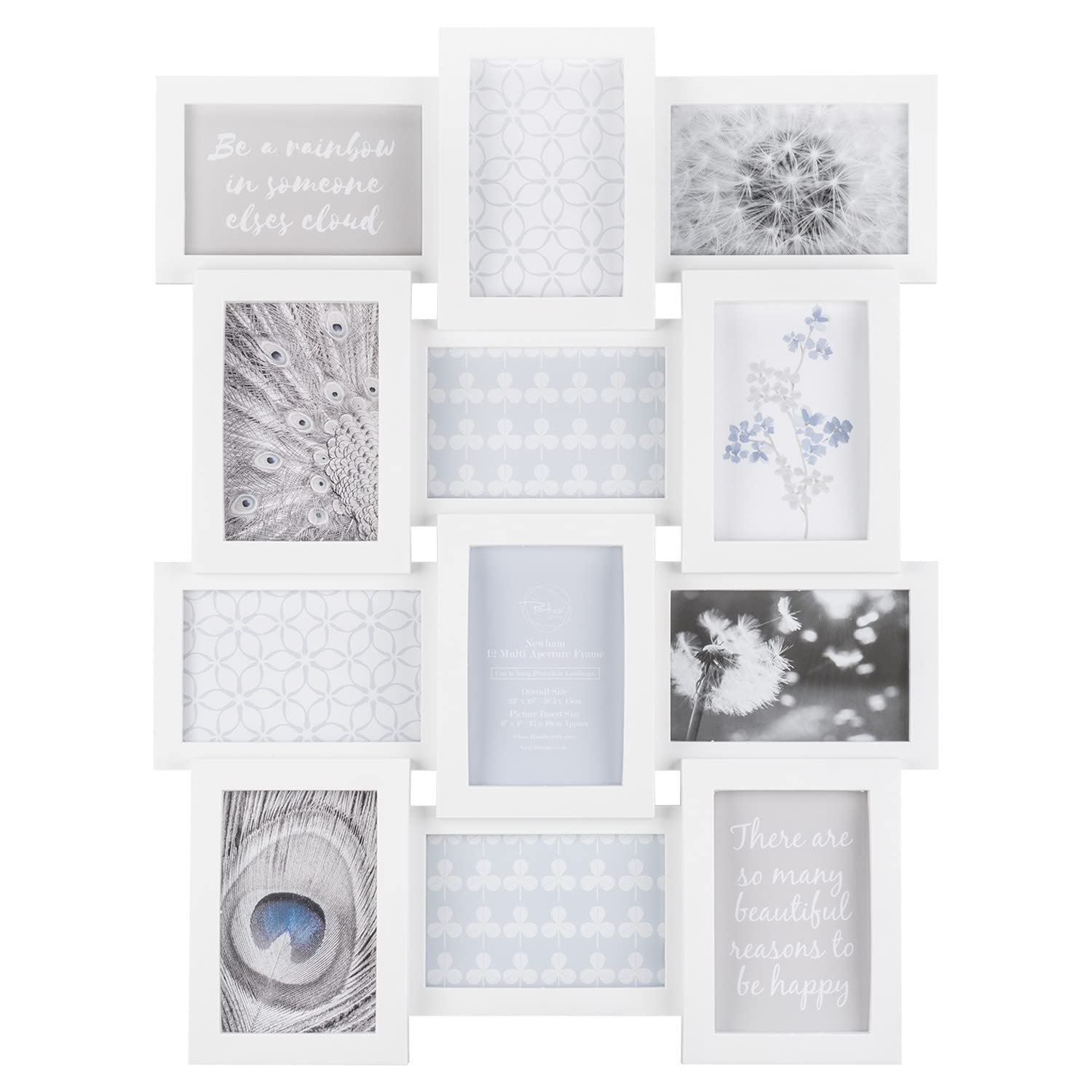 DEENZ 12 Multi Aperture Photo Frame Collage Picture Frame White