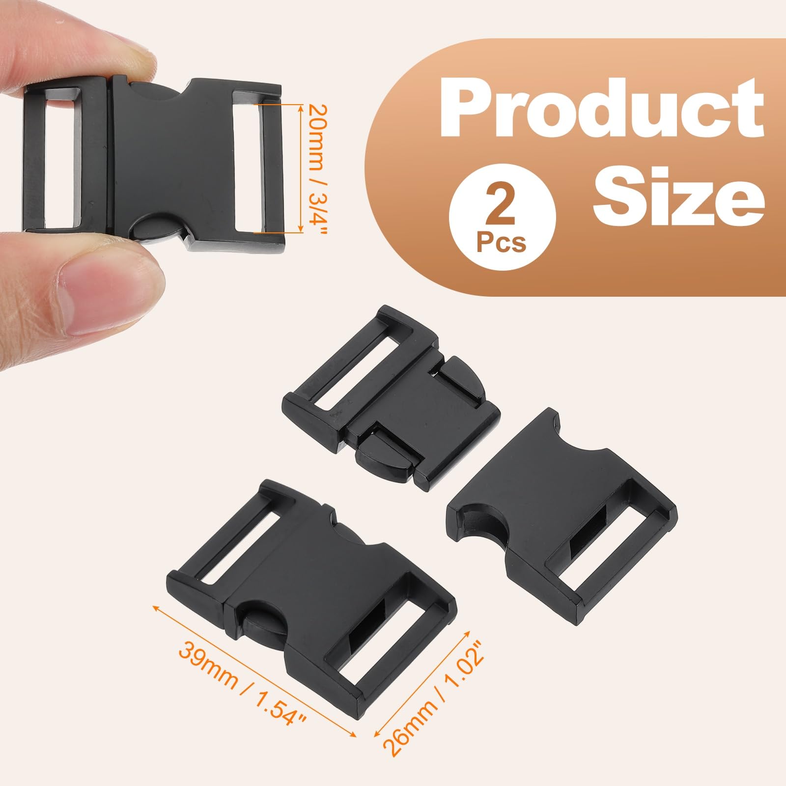 PATIKIL Quick Side Release Buckle 3/4 Inch / 20mm - Image 2