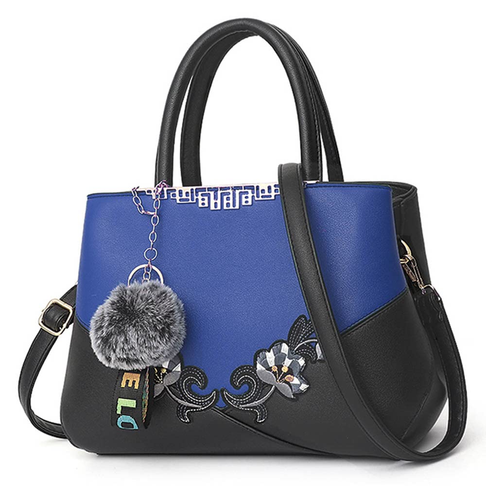 ELDA Purses and Handbags for Women Embroidery Top Handle Satchel Fashion Ladies Shoulder Bag Tote Purse Messenger Bags