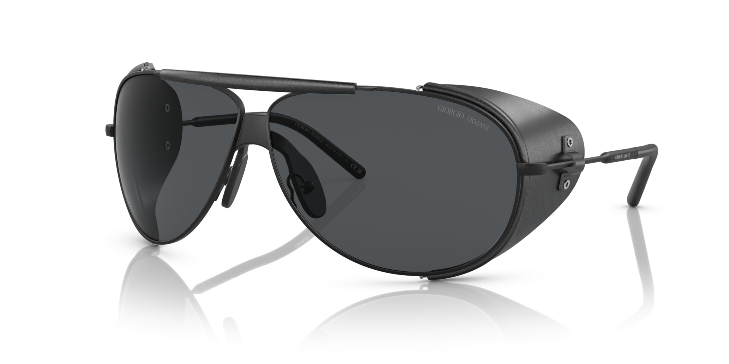 GIORGIO ARMANI Man Sunglasses Matte Black Frame, Dark Grey Lenses, 69MM
