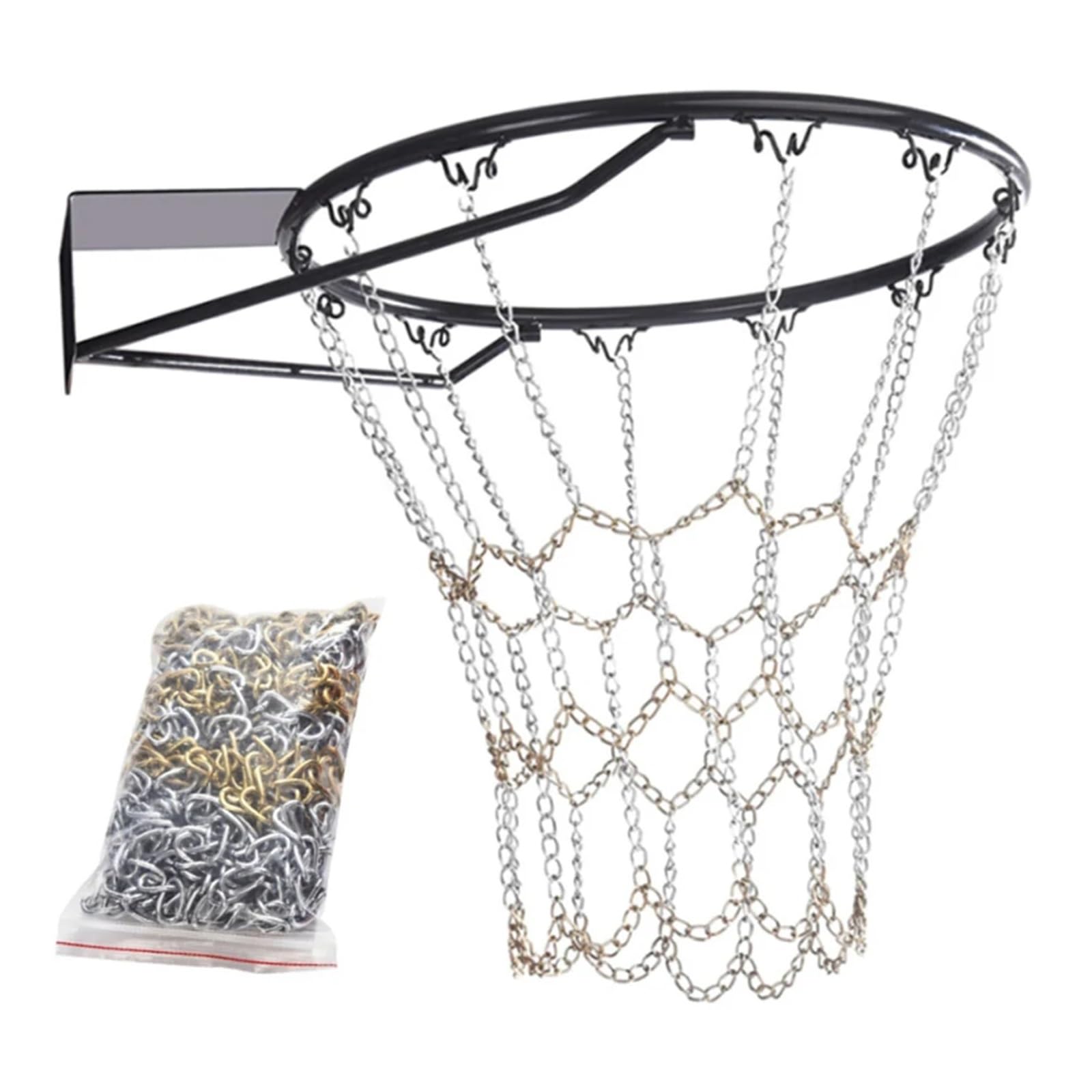Reti Da Basket Rete da basket in ferro zincato antiruggine, 2 pezzi, rete in metallo for canestro Per Canestro Da Basket