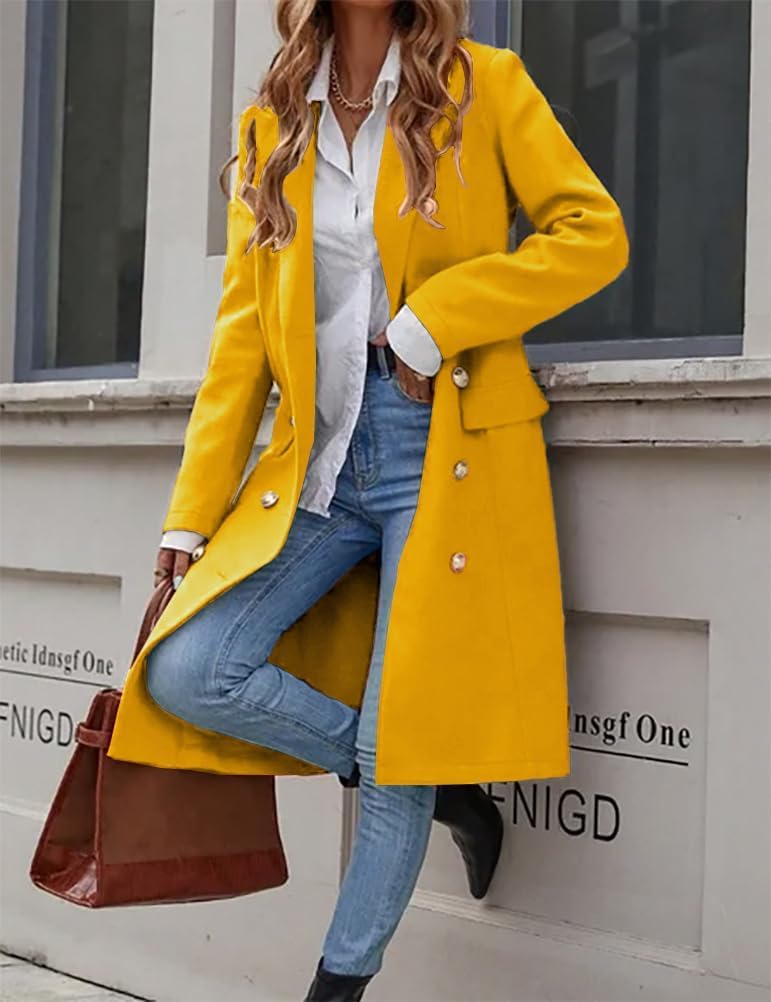 IDEALSANXUN Womens Long Wool Coat for Women Fall Winter Trench Coat Trendy Jackets - Image 4