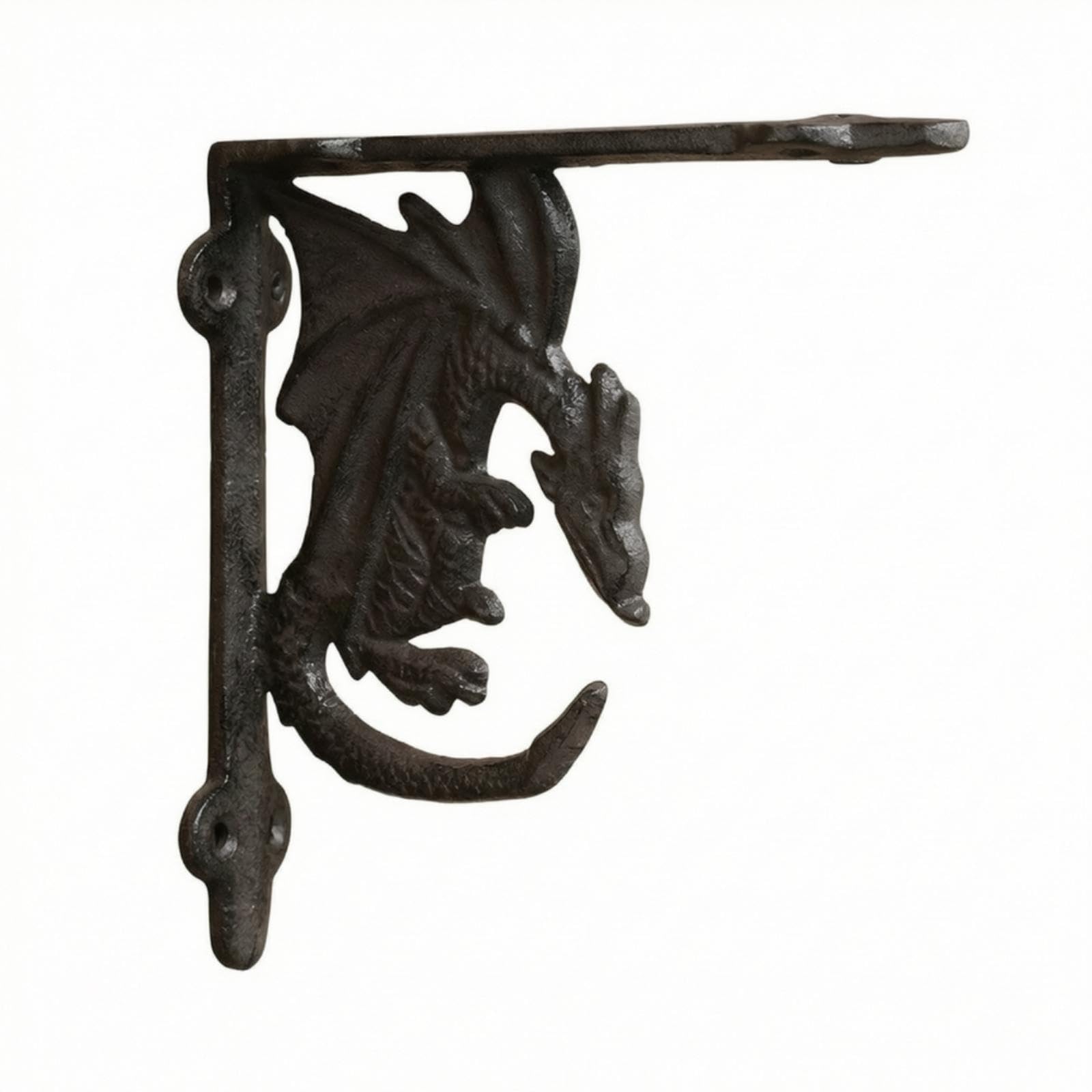 Shelf Bracket Cast Iron Shelf Support Decorative Wall Bracket with Screw Holes for Home Improvers, Homeowners, Living Room, Entryway, Study 8881 Dragon Rack-image-25