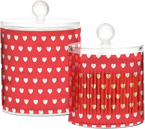 Miniatura 2 de Tarros de corazones para el día de San Valentín con tapas, tarros pequeños, recipientes de almacenamiento de baño, recipientes para recoger hilo