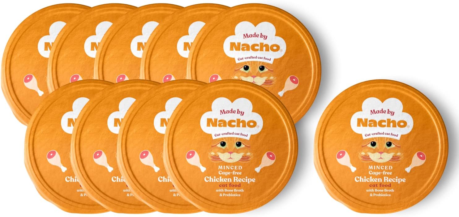 Made by Nacho Alimento húmedo para gato, pollo en caldo, 10 unidades
