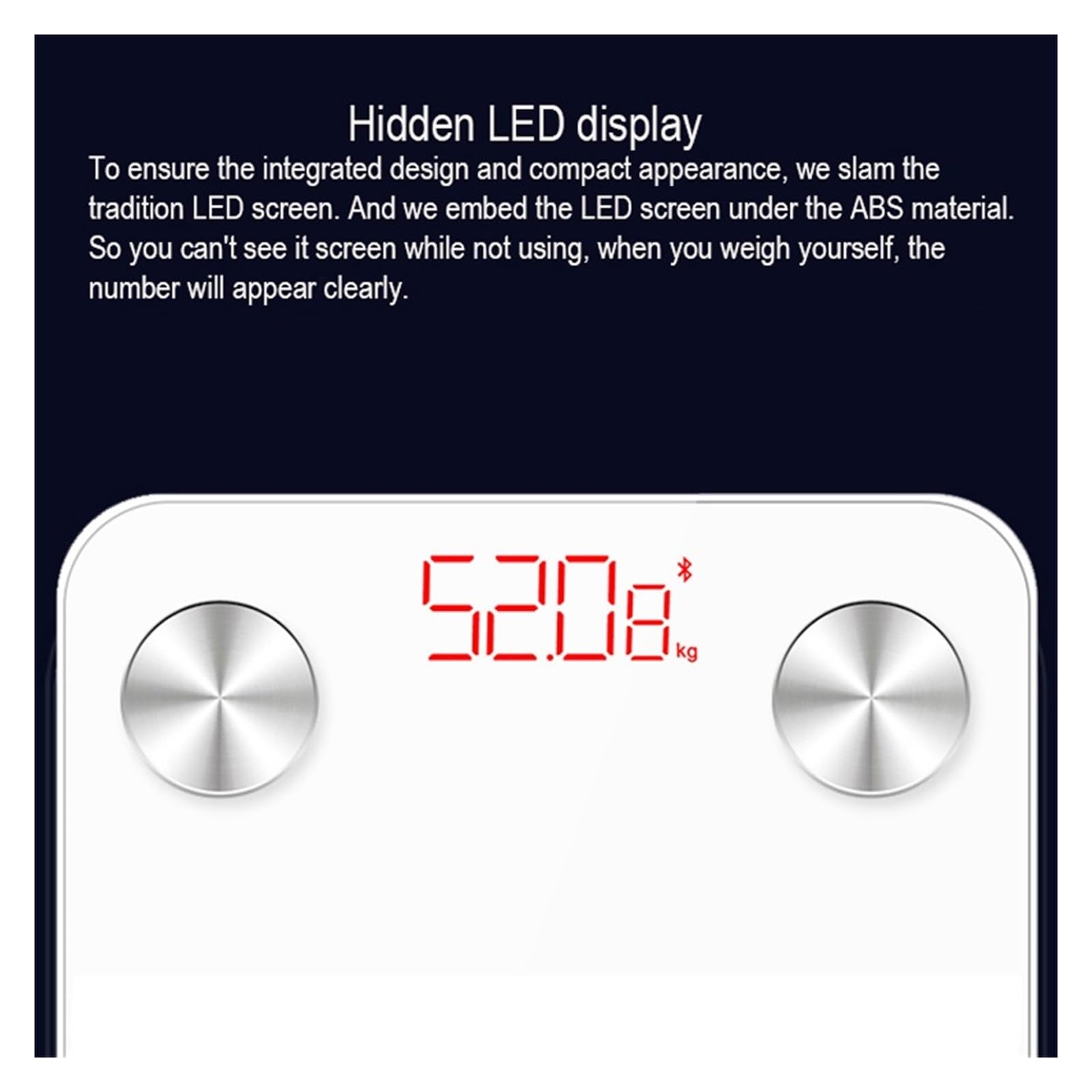 Báscula De Peso Baño Digital Pesaje Grasa Corporal Inteligente Bmi Balanza Habitación Bluetooth 20 Datos Preciso FáCil De Leer(White)