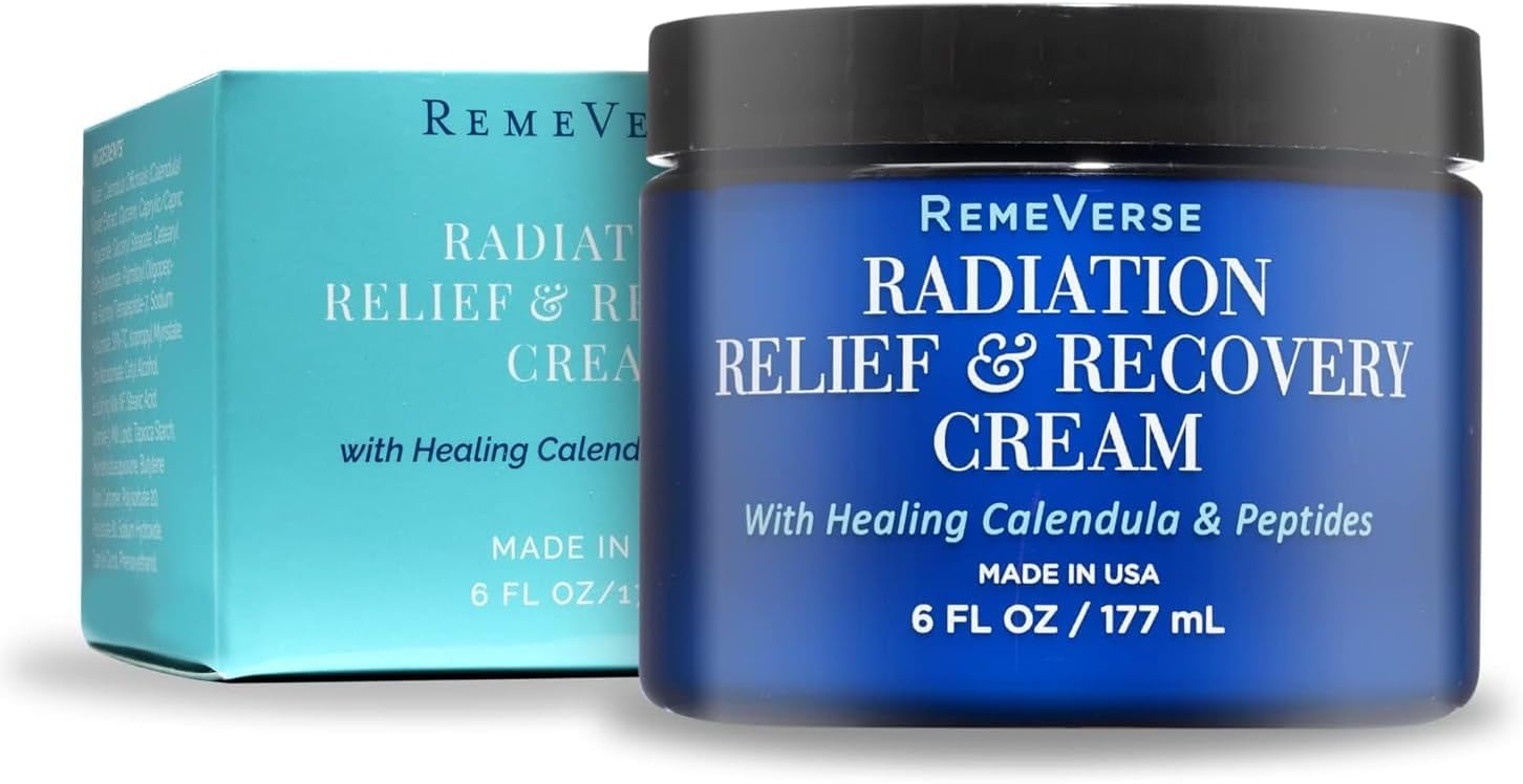 RemeVerse Radiation Relief & Recovery Cream for Radiation Burns; Unscented, Paraben Free Contains Hyaluronic Acid, Ceramides, Peptides, Healing Calendula to Soothe Sensitive, Irritated Skin 6 FL Oz