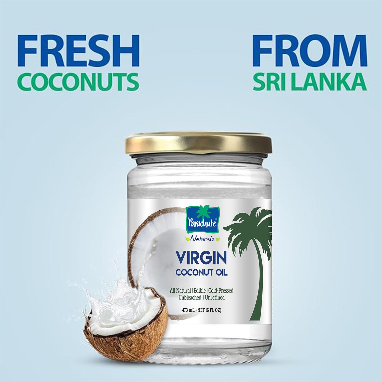 Parachute Naturalz Virgin Coconut Oil | 100% Pure Cooking Oil, Hair Oil and Body Oil | Cold Pressed |16 fl oz + 6.7 floz image 4