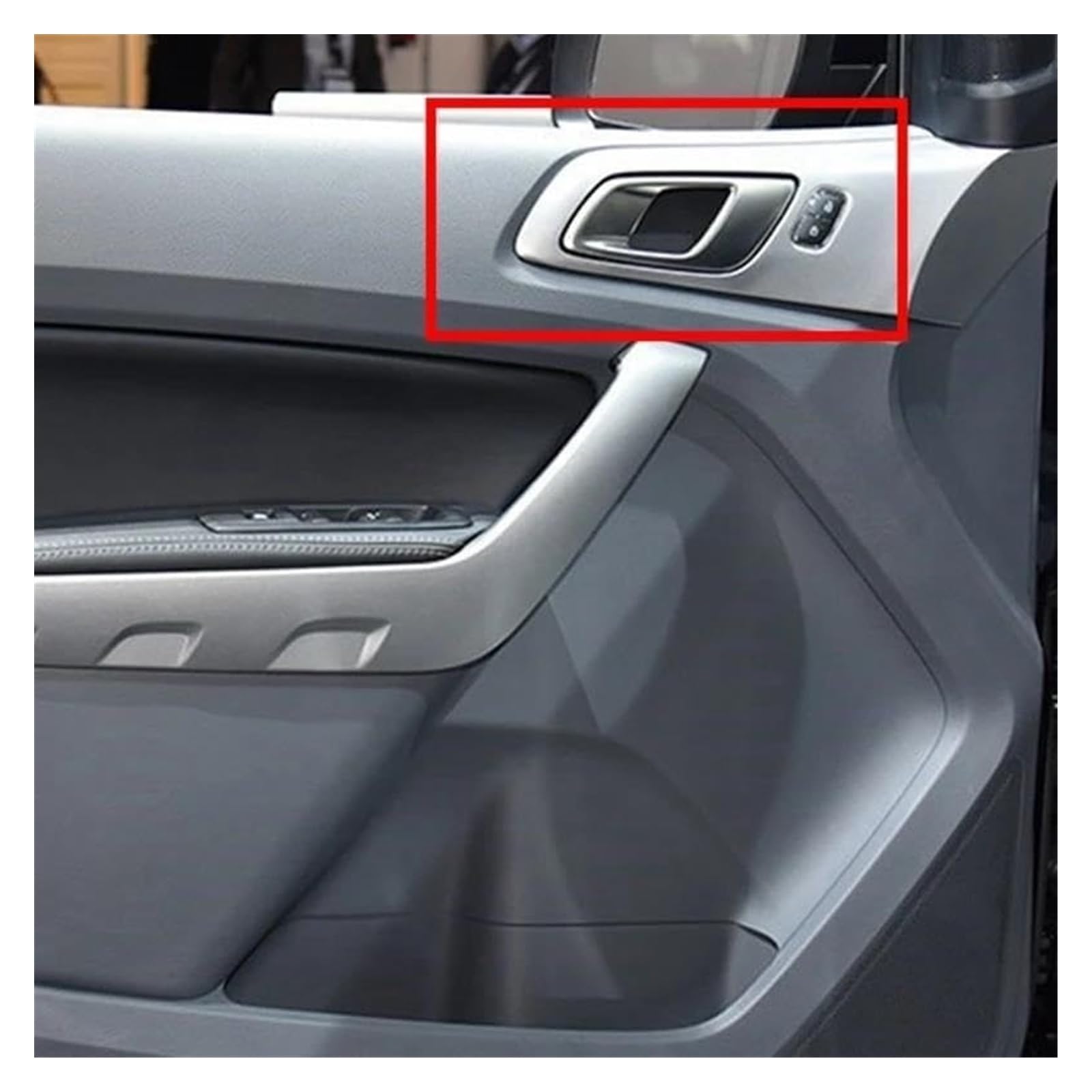 Maniglia Interna Porta Auto Argento Per Ford Ranger 2012-2019 E Everest 2015-2019, Sostituzione Diretta, In ABS, Lato Guida O Passeggero (Coppia)