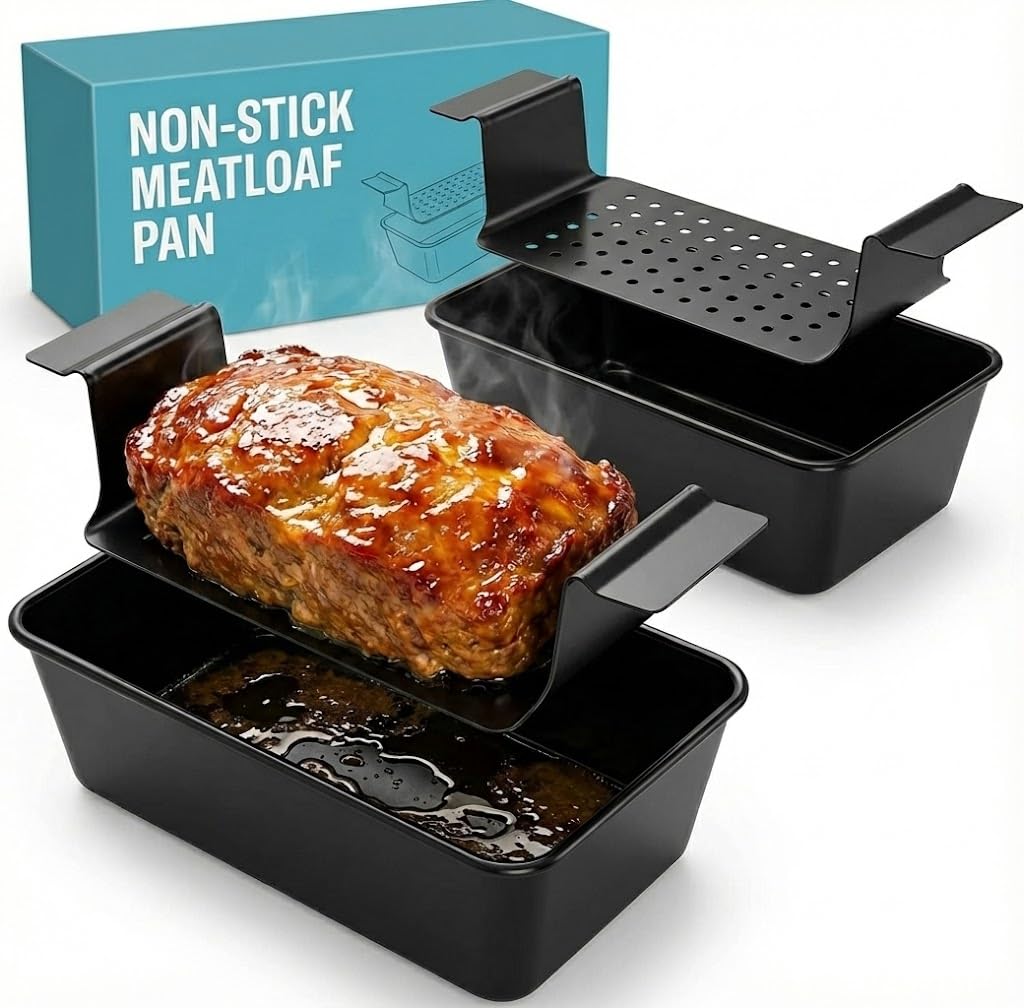 2 Pack Meatloaf Pan with Drain Tray