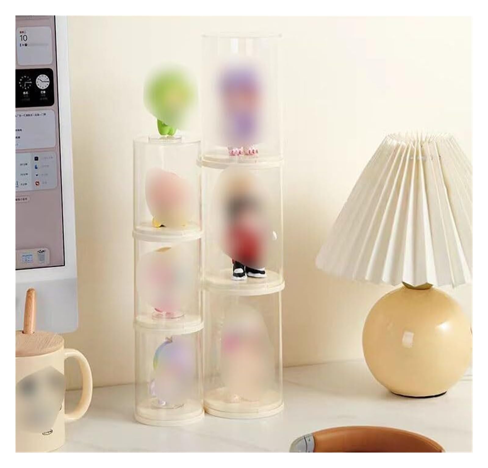 Cloche en verre transparent, Lot de 2 vitrines en acrylique 7,5 x 9,8 cm/9 13, cm(9*13.2cm)