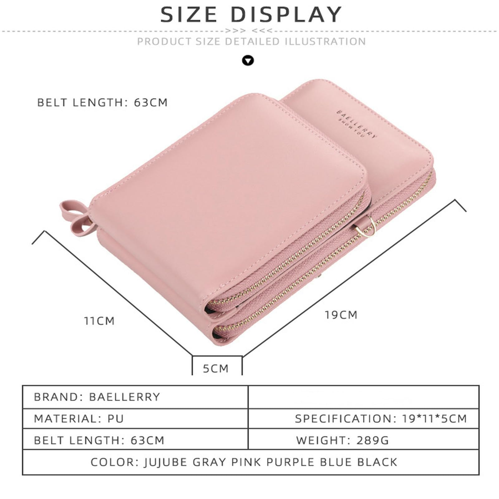 Portfel damski o dużej pojemności, zamek błyskawiczny, torba na telefon komórkowy, modna i wszechstronna, miękka skóra, torebka crossbody, prezent dla kobiet, kolor czarny