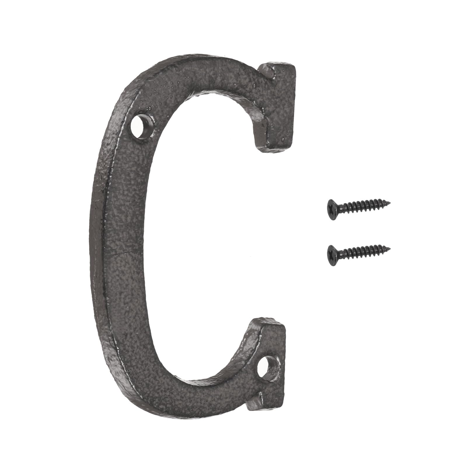sourcing map House Numbers and Letters, 75mm Cast Iron Metal Vintage Address Letters for Outside, Solid House Number with Screws for Apartment Office Hotel Room Signs(Letter C)