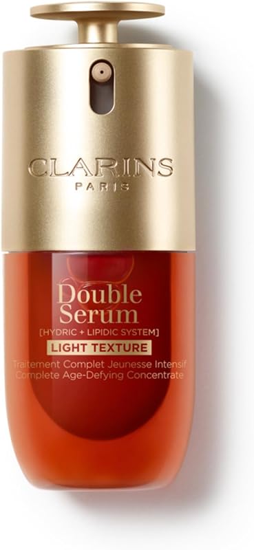 Clarins DOUBLE SERUM LIGHT TEXTURE | Anti Aging Serum | Visibly Firms, Smoothes, Boosts Radiance and Refines Pores | 24H Hydration | Great for Combination to Oily Skin and Humid Climates