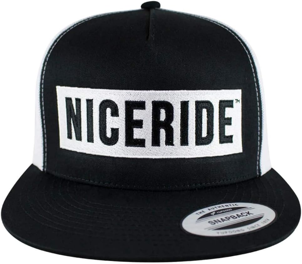 “Influencer” Trucker Classic Black Unisex Adjustable Snapback Baseball Cap with Embroidered Logo – Mesh Back Hat – One Size