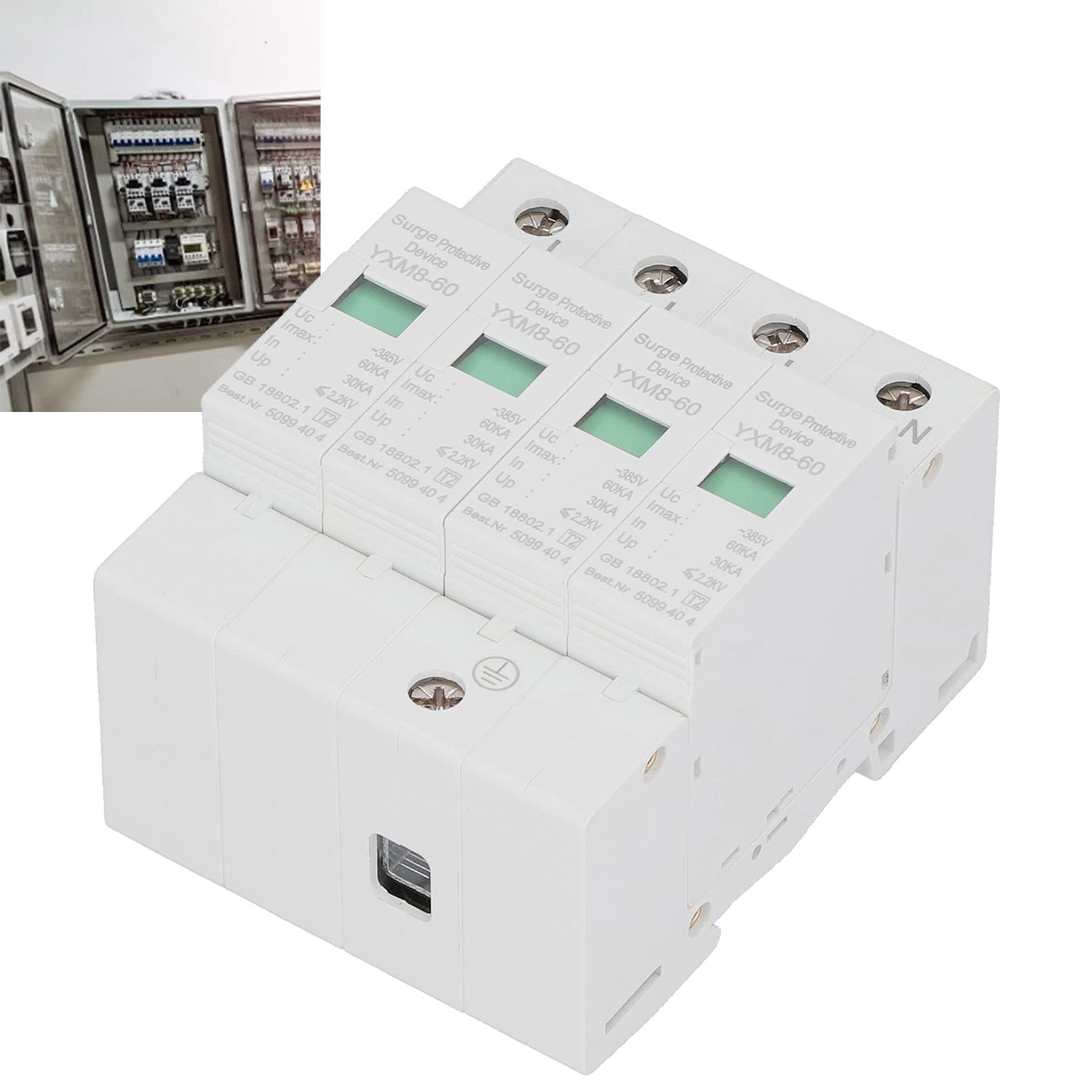 Scaricatore, AC380V Protezione da sovratensioni Protezione da scosse elettriche per Centro Computer per Sala di Controllo Ascensore per Stanza di Telecomunicazioni per Scatola di