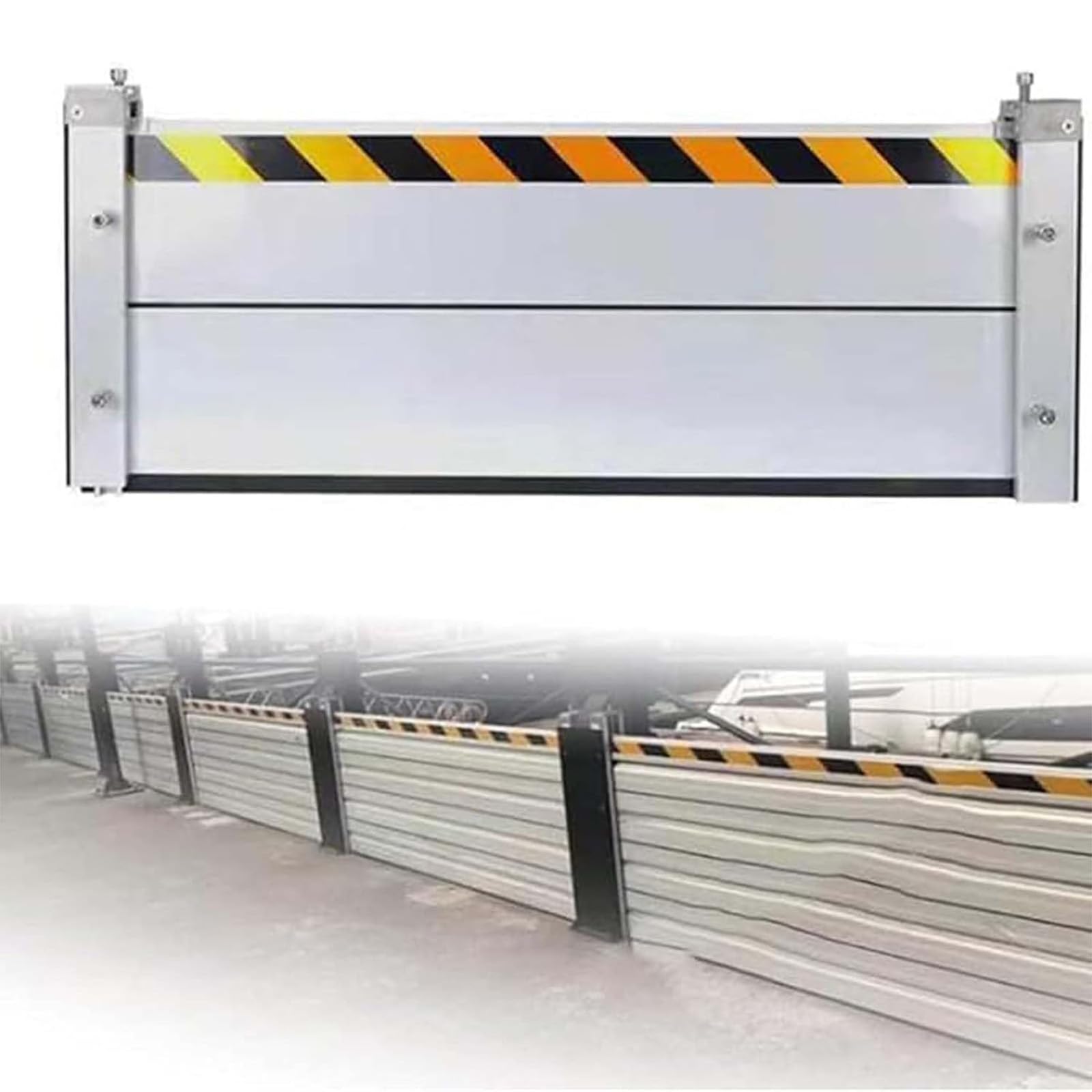 Barrera contra inundaciones de aleación de aluminio premium con bandas de seguridad