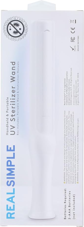 REAL SIMPLE RS UV Light SANITIZER Wand Portable - White
