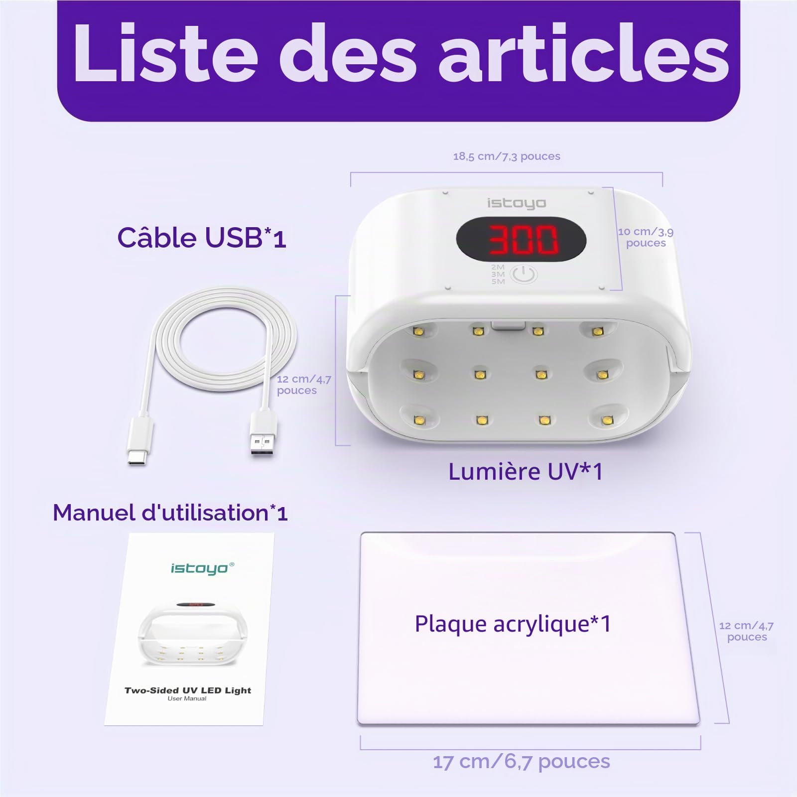 ISTOYO Lampe UV à Deux Faces pour Résine, Avec Affichage Numérique, Réglage de Temps Long (2m, 3m, 5m), Split Usagable, pour Durcissement et Moules