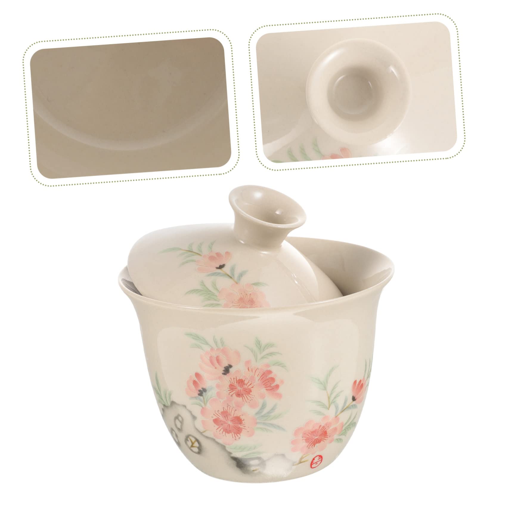 Traditionelle chinesische Teebecher, Retro Teebech Vintage Teetassen-Set, Schüssel, Teetasse for Dufttee, Keramik-Teetasse mit Deckel, Büro-Teetasse, Haushalts-Teetassen